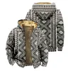 Kurtki męskie Zimowe płaszcze zagęszczają ciepło dla mężczyzn Polecie Poletu Ethic Aztec Geometryczne ludowe bluzy streetwearne Ubranie z długim rękawem