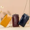 Sacs à main de luxe en cuir ciré à l'huile véritable pour femmes, sacs à chaîne à la mode, nouveaux sacs à bandoulière pour femmes, pochette portefeuille pour téléphone