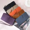 Cartera de mano larga para mujer, cartera con múltiples tarjetas a la moda, bolsillo para teléfono, gran capacidad, monedero de diseñador de lujo, carteras de piel de vaca