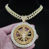 Pendant Necklaces Men Hip Hop Iced Out Bling Rotatable Necklace 13mm Crystal Cuban Chain Hiphop Fashion Charm Jewelry241F
