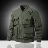 Men's Jackets Men's jacket Spring and Autumn loose casual top Functional multi pocket work jacket Flying jacket Motorcycle tactical jacket 230928