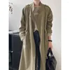 Women's Trench Coats 2023 Women Autumn Khaki Cotton Long Coat Stand Collar Fashion Black Casaco Feminino Abrigo Mujer Femme