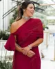 Feestjurken Donker Bordeaux Veer Avond Chiffon Prom Dress Off Schouder Vestidos Jurken Formele Gelegenheid Vrouwen 2023 Arabisch