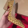 Cristãos Frete Grátis Nu Couro Patente Rebite Spikes Poined Toes Sapatos de Salto Alto Mulheres Senhora Sapatos de Casamento De Couro Genuíno Bombas Salto Stiletto