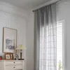 リビングルームのためのカーテンセミブラックアウトカーテンキッチンベッドルームホームデコレーションアメリカンスタイルの格子縞のジャキアベージュタッセル