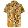 Chemises décontractées pour hommes Wild Tiger Animal Print Beach Shirt Hawaiian Y2K Blouses Man Graphic Big Size