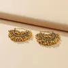 Brincos de argola 2023 Ins contas artesanais de ouro antigas Doubres Camadas Tailândia Piercing Korean Fashion Party Jewelry Bijoux