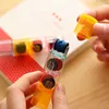 3 pe￧as coloridas carimbos coloridos carimbos pr￩ -escolares Aprendendo desenho animado Diy Roller Tools Kids Toys Educational Toys