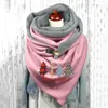 Sciarpe Albero di Natale Stampa Bottoni Scialli Avvolgenti Foulard Casual Femme Inverno Caldo Donna Natale