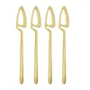 Ensembles de vaisselle 4PCS Couteau à steak noir en acier inoxydable Couteaux de table tranchants Ensemble Couverts de restaurant Dîner Or