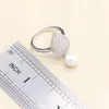 Halsbandörhängen Set Women 925 Sterling Silver Pearl Heart S White Cz Jewelry Ring Stud Pendant For Party