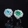 Cluster Rings S925 Full Body Silver Color Treasure Imitation Palaiba Emerald Dan Shaped 10 14 Bikou Bracelet Ring