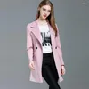 Trench da donna 2023 Cappotto da donna Casual Colletto rovesciato Manica lunga Primavera Autunno Giacca a vento con un bottone Plus Size