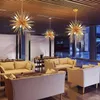 Hängslampor nordiska postmoderna vardagsrum sovrum restaurang belysning personlighet konst gyllene maskros café klädbutik