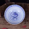Миски 1pcs китайский стиль керамическая посуда чаши синий и белый фарфор китайский рис рис кухонный обеденный посуда контейнер