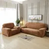 Chair Covers 30Solid Color Plush Stretch Sectional Sofa All-inclusive Polyester Elastic Couch Cover Towel Cushion Slipcovers