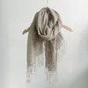 Scarves Johnature Japanese Vintage Linen Scarf 2023 Four Seasons All Match Tassels Thin Light Sun Protection Women Shawl