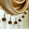 Curtain Custom Curtains Simple European Luxury Solid Gold Color Super Soft Cashmere Cloth Blackout Tulle Valance