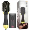 4 I 1 Curler One Steps Hair Volumizer Salon Torktor Styler Hot Heat Air Comb Rättare Brush Negative Ion Generator Tool