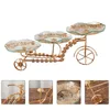 Assiettes support à gâteaux vélo Dessert plateau de service à plusieurs niveaux assiette de fruits en verre affichage d'apéritifs pour
