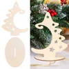 Christmas Decorations 1PC Wooden Tree Ornaments Crafts With Stand Star Wood Slices Xmas Decor Handmade Home