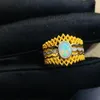 Cluster ringen hoogwaardige echte natuurlijke opaal 925 sterling zilveren fijne sieraden voor mannen of vrouw
