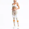 Aktive Sets EF7085 Patchwork Fitness Trainingsanzug Frauen Yoga Set Laufen Jogging Top Bh Leggings Sport Anzug Gym Sport Workout