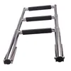 All Terrain Wheels 3 Step Stainless Steel Polished Telescoping Ladder Swim Ladders For Marine Boat Yacht Swimming Pool