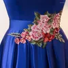 Ethnische Kleidung, Qipao, Stickerei, Abendkleider, lange Cheongsams, chinesisches Hochzeitskleid, China-Cheongsam, blaue Prinzessin, Abschlussball, orientalisch