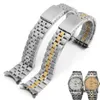 Bracelet d'accessoires de montre 19mm, pour Prince et reine, en acier inoxydable massif, argent et or, Bands292d