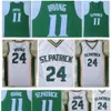 qqq8 Maglia da basket Kyrie Irving 24 High School St. Patrick 11 Kyrie Irving College cucita bianco verde S-2XL