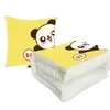 Pillow Cartoon Seat Blanket Office Pillows For Living Room Not Removable Cute Fluffy Foldable Chair Home Decor 2 In 1 Quilt