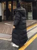 Women s Down Parkas parka Super long jacket female knee winter woman with thick black coat in 221231