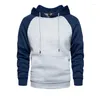 Men's Hoodies Patchwork Hooded Sweatshirt Clothing Casual Loose Warm Streetwear Male Fashion Autumn Winter Outwear