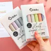 6pcs schattige grote capaciteit snoep licht kleur markeerstift pen markeringen midliner pastel lightente hand account school briefpapier