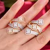 Bröllopsringar Godki 2023 Trendy crossover Big Bold Statement Ring For Women Cubic Zircon Finger Beads Charm Bohemian Beach Jewelry