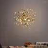 Pendant Lamps Modern Creative LED Chandelier Stainless Steel Art Leaf Restaurant Living Room Lamp Bedroom Luster Decoration Hanging Lighting