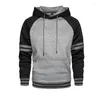 Men's Hoodies Patchwork Hooded Sweatshirt Clothing Casual Loose Warm Streetwear Male Fashion Autumn Winter Outwear