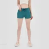 Kvinnor yoga shorts feminin casual formning outfits cinchable dragcord kör korta byxor damer sportkläder fast färg flickor träning topp