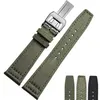 JAWODER Watchband 20 21 22mm Stainless Steel Deployment Buckle Black Green Nylon with Leather Bottom Watch Band Strap for Portugal4364660