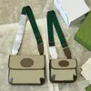 Bolsas de ombro Neo Vintage Small Messenger Bag Beige Ebony Canvas Cross Body Green e Red Web Strap Women Luxurys Designers 50105010177J