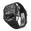 Do Apple Watch Series 8 7 6 5 4 SE Oryginalny zestaw diamentów z włókna węglowego Fluororubber Ochronne obudowy pasmo pasmo 44 mm 45 mm