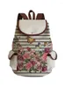 School Bags Miyahouse Female Fashion Floral Print Linen Backpacks Women Drawstring Design Travel Rucksack Girls Black Shoulder Schoolbag