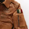 Indische Stickerei G1 Air Flight Suit Echtlederjacke Amerikanische pflanzengegerbte Schaffellkleidung für Männer