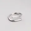 Cluster Rings Women's 925 Sterling Silver Ring White Gold Round Line Adjustable Simple Niche Fashion Jewelry Couple Love Gift