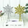 Juldekorationer glitter gyllene trädtoppstjärna ornament för hem xmas dekor navidad 2023 år leveranser