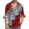 Chemises habillées pour hommes Design noir bleu Rasta couleur tatouage tribal imprime personnalisé polynésien grande taille Aloha chemise pour homme mode haut décontracté