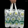Gift Wrap 50pcs Transparent Flowers Portable Clothing Bag Shopping Plastic