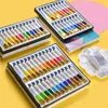 12/18/24 Colors Professional Brush Set Acrylic Paints DIY Artist Drawing Painting Pigment Hand Painted Wall Paint 12ml Tubes