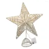 Kerstdecoraties verbeteren de sfeer opvallende kleurrijke LED Tree Top Star gloeiend ornament voor thuis